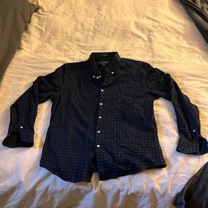 Large blue slim fit Taylrd flannel